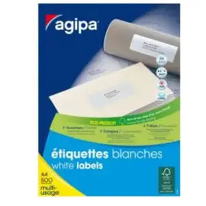 Comparateur de prix : Etiquettes adresse multi usage 105 x 148,5 mm Agipa 100805 blanches - ...
