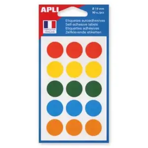 Comparateur de prix : Pastilles adhésives Ø 19 mm Agipa 100088 couleurs assorties - Pochette de 90