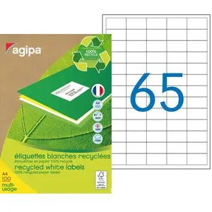 Comparateur de prix : Apli 101185 Boîte de 6500 étiquettes Recyclées Multi-usages AGIPA 38x21mm