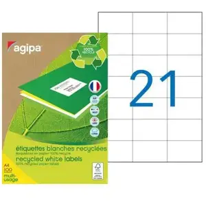 Comparateur de prix : Apli 101188 Boîte de 2100 Etiquettes multi-usage recyclée A4 70 x 42,4...