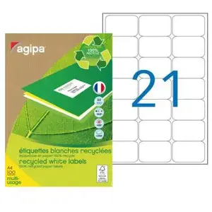 APLI-Agipa - Papier recyclé - mat - adhésif permanent en acrylique - b... pas cher