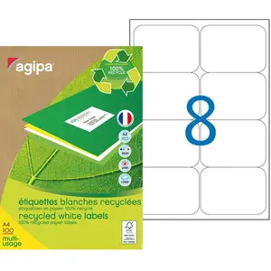 APLI-Agipa - Papier recyclé - mat - adhésif permanent - blanc - 99.1 x... pas cher