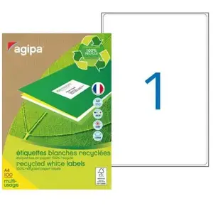 Etiquettes adresses recyclées blanches Apli - 199,6 x 289,1 mm - 100 f... pas cher