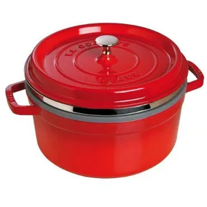 Comparateur de prix : STAUB 405106010 - Cocotte ronde avec panier vapeur - Ø 26 cm - Cerise