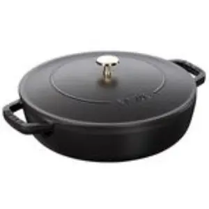 Comparateur de prix : STAUB Sauteuse Chistera en Fonte, Ø 28 cm, 3,7 L, Noir Mat
