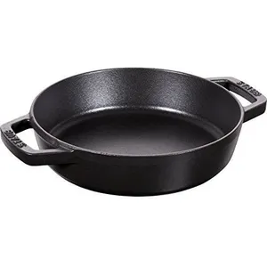 STAUB Poêle en Fonte à Double Poignée, Ronde, Ø 20 cm, Noir Mat pas cher