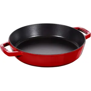 STAUB Poêle en Fonte à Double Poignée, Ronde, Ø 26 cm, Cerise