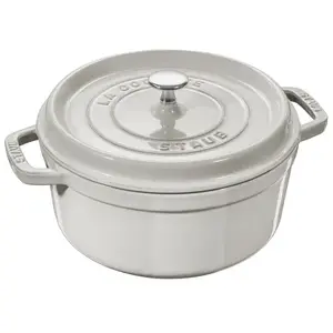 Comparateur de prix : STAUB - Cocotte Ronde en Fonte, 24 cm, Truffe Blanche