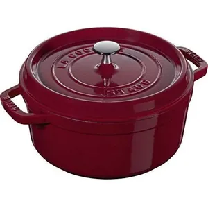 Comparateur de prix : Cocotte ronde fonte émaillée bordeaux Ø24 cm 3,8 l Staub