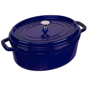 Comparateur de prix : Staub fonte - 1103191 - cocotte - ovale - majolique bleu intense - 31 cm 1103191