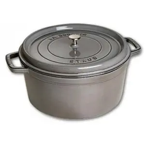 Comparateur de prix : Staub Cocotte ronde à picots Gris Graphite 22 cm - 2. 