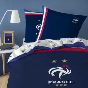 Comparateur de prix : Parure de lit imprimée 100% coton - FFF DRAPEAU - Taille 140x200 cm