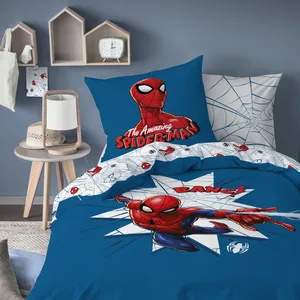 Comparateur de prix : OMYDREAM Parure de lit - Spiderman - Home Jumping - 100% coton - Bleu - Personnage de fiction