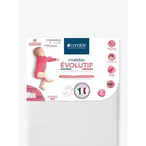 Matelas évolutif déhoussable 60x120 cm Candide - CANDIDE - Blanc pas cher