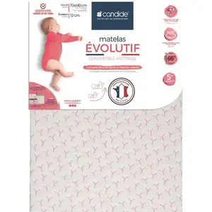 Comparateur de prix : Candide Matelas Bébé Évolutif - 2 Faces De Couchage Selon Le Poids Blanc