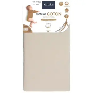 Comparateur de prix : Matelas Bébé 60x120 Cm Bio Coton - Déhoussable 360° Beige