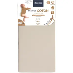 Matelas Coton déhoussable 360° BEIGE Candide pas cher