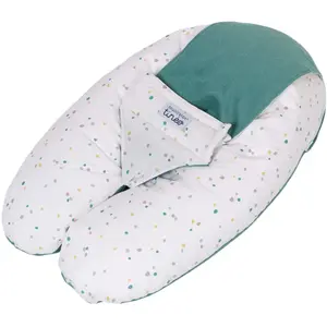 TINEO Coussin de grossesse Multirelax éponge vert menthe pois