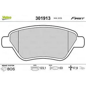 Plaquette de frein gamme first Fiat idea fr - VALEO - 301913 pas cher