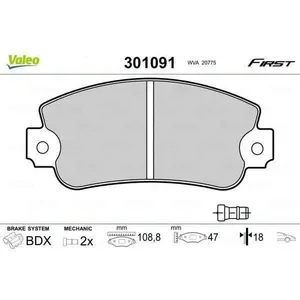 Comparateur de prix : Plaquette de frein gamme first Fiat panda - VALEO - 301091