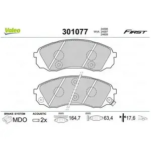 Plaquette de frein gamme first Hyundai grand starex - VALEO - 301077 pas cher