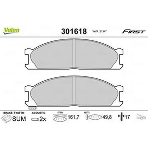 Plaquette de frein gamme first Nissan pick up - VALEO - 301618 pas cher