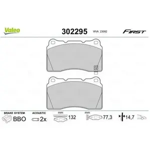 Jeu de 4 plaquettes de frein VALEO 302295 - Réf. 302295 pas cher