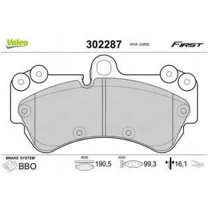 Jeu de 4 plaquettes de frein VALEO 302287 - Réf. 302287 pas cher
