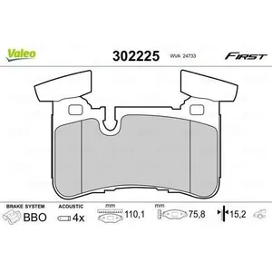 VALEO - Jeu de 4 plaquettes de frein 302225 - Réf. 302225 pas cher