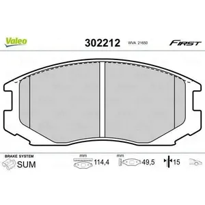 Plaquette de frein gamme first Daihatsu terios - VALEO - 302212 pas cher