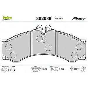 Jeu de 4 plaquettes de frein VALEO 302089 - Réf. 302089 pas cher