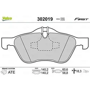 Plaquette de frein gamme first Mini cooper 06.01> fr - VALEO - 302019 pas cher