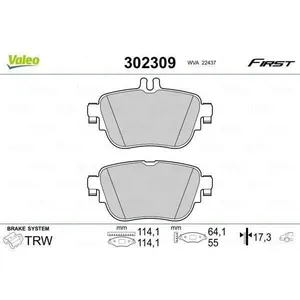Plaquette de frein gamme first Mercedes class e2016> - VALEO - 302309 pas cher