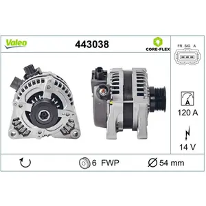 Dynamo / Alternateur 443038 Valeo 443038Vendu parpiecesauto.fr