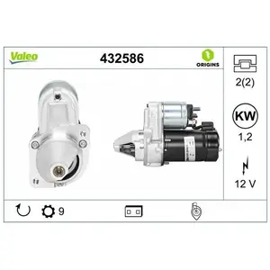 Comparateur de prix : VALEO 432586 Démarreur Performance du démarreur: 1,2kW, Volt: 12V, Nbr. dents: 10