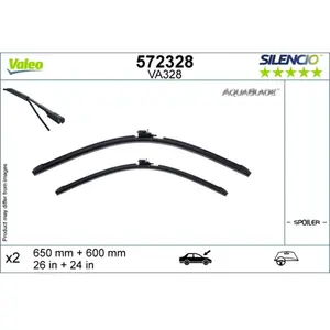 Jeu de 2 balais d'essuie-glace VALEO 572328 - 650+600 mm - Réf. 572328