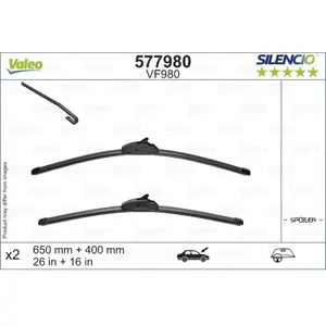 Jeu de 2 balais d'essuie-glace VALEO 577980 - 650+430 mm - Réf. 577980 pas cher