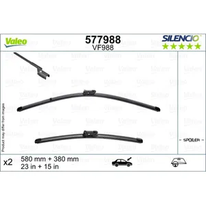 Comparateur de prix : Jeu de 2 balais d'essuie-glace VALEO 577988 - 580+380 mm - Réf. 577988