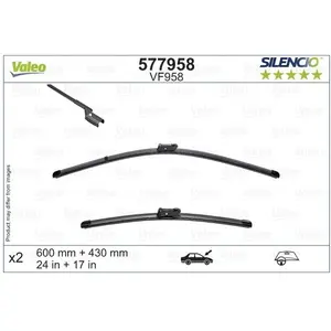 Balai d'essuie-glace VALEO Silencio 577958, 600/430mm, Avant, 2 Pièce pas cher
