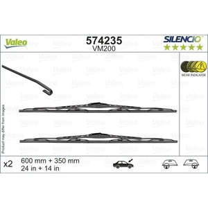 Jeu de 2 balais d'essuie-glace VALEO 574235 - 600+350 mm - Réf. 574235 pas cher