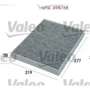 Comparateur de prix : Filtre d'habitacle (filtre à pollen) VALEO 698768