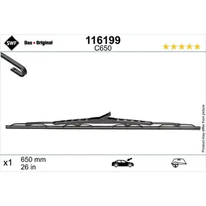 Valeo SWF Balai d'essuie-glace DAS ORIGINAL SINGLE Côté passager 116199 pas cher