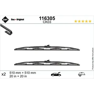 Valeo SWF Balai d'essuie-glace DAS ORIGINAL SET Avant 116305 pas cher