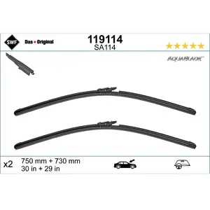 Comparateur de prix : Balai d'essuie-glace SWF AquaBlade 119114, 750/730mm, Avant, 2 Pièce
