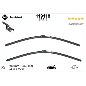 Comparateur de prix : Balai d'essuie-glace SWF AquaBlade 119118, 600/560mm, Avant, 2 Pièce