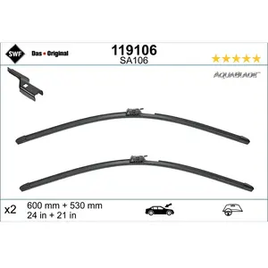Comparateur de prix : Balai d'essuie-glace SWF AquaBlade 119106, 600/530mm, Avant, 2 Pièce