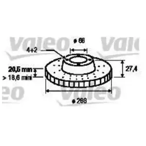 VALEO Jeu de Disques de Frein VAL186198 pas cher