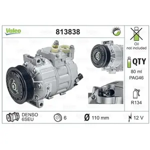 Compresseur de climatisation VALEO 813838 - Réf. 813838 pas cher