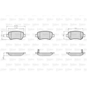 Jeu de 4 plaquettes de frein VALEO 872417 - Réf. 872417 pas cher