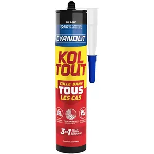 Cyanolit 33300149 Cartouche de mastic-colle Koltout Blanc Express 290 ml